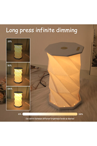 Choice مصباح ليلي دوار أبيض دافئ، قابل للطي، يضفي أجواءً مميزة على غرفة النوم...