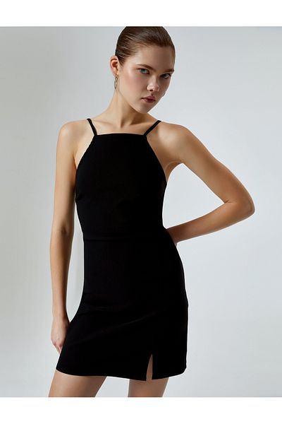 Koton Μίνι μολύβι φόρεμα Halter Neck με λεπτομέρεια με σκίσιμο