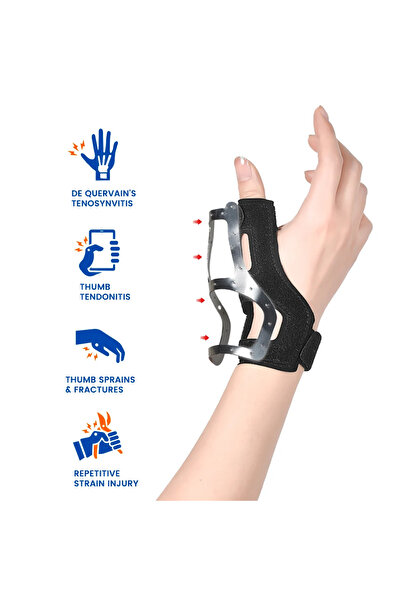 Choice مقاس واحد يناسب معظم دعامات المعصم السوداء قطعة واحدة مع مثبت الإبهام ...