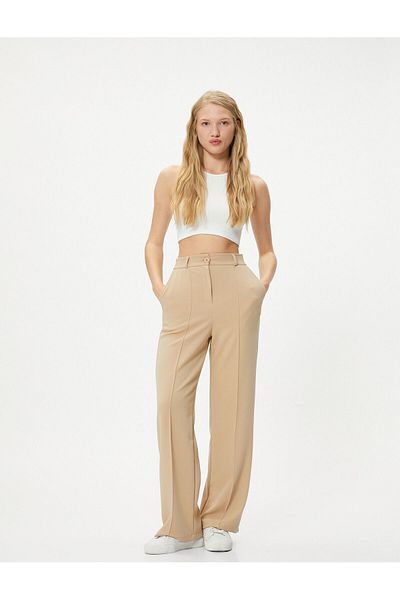 Koton Basic Crop Tank Top Round Neck Ribbed