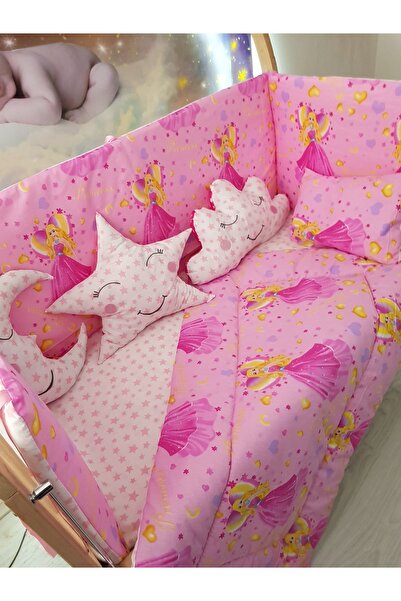 bebek_iklimi 70X130 Baby Sleeping Set - Without Mosquito Net - Princess Pattern 120-30 (Excluding Furniture Crib)