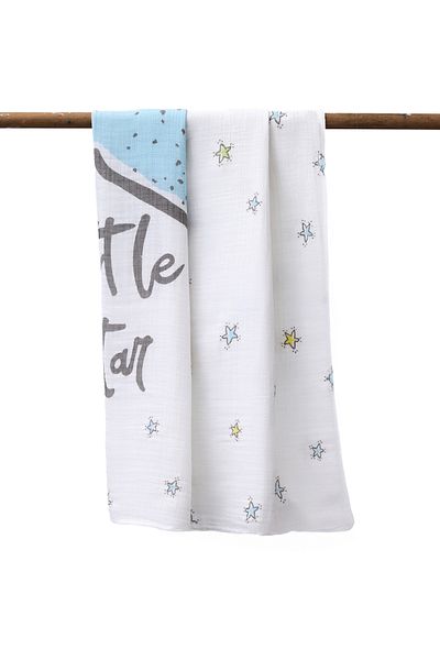 Miny Center Baby Boy 2-Piece Muslin Blanket 90X90Cm
