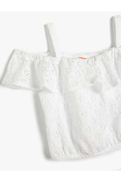 Koton Crop Atlet vroubkovaný nízký ramenní popruh elastický pas