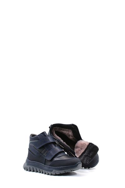 Ayakkabıhane Παιδικές μπότες Unisex με γούνα εσωτερικά και γνήσιο δέρμα Navy Blue Ah08612116115967