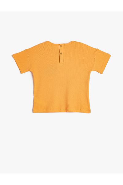 Koton T-Shirt Crew Neck Short Sleeve Car Print Detailed Cotton