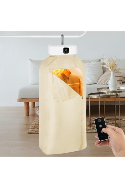 Choice مجفف ملابس كهربائي أبيض محمول يعمل بالأشعة فوق البنفسجية للاستخدام المنزلي مع جهاز تحكم عن بعد