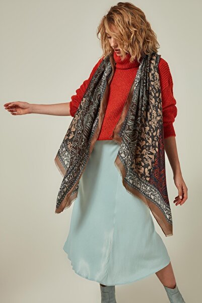 FELLMENS Γυναικείο σάλι με σχέδιο βιζόν