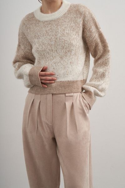 PARKhande Pique Knit Crew Neck Sweater
