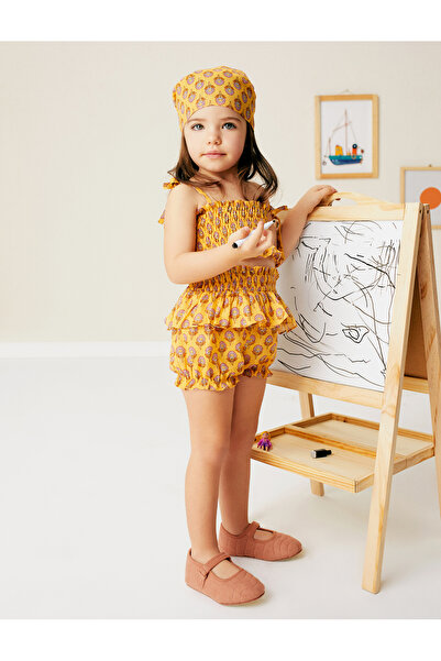 Koton Crop Bluză Curea Floral Gipe Detaliat Bumbac