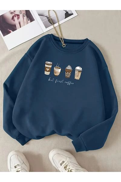 Karatopak Hanorac oversize unisex cu gât crew cu imprimeu