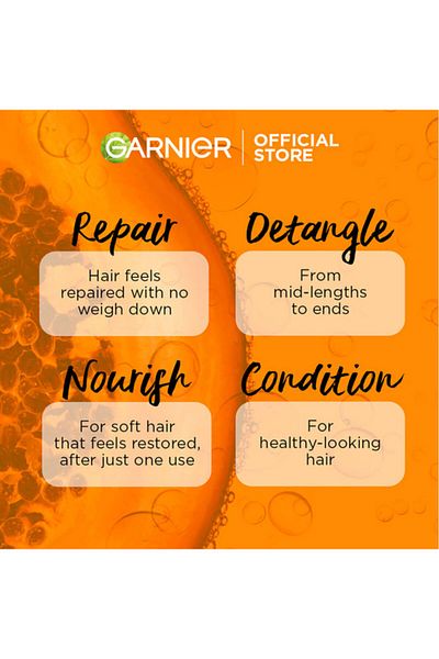 Garnier ألترا دوكس - غذاء الشعر 3 في 1 بخلاصة البابايا لإصلاح الشعر التالف - 390 مل