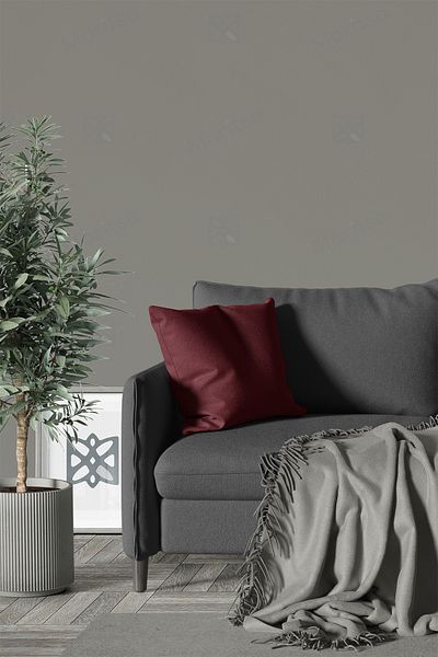 MARİTSA Burgundy Velvet Textured Throw Pillow Cover - 40X40Cm Throw Pillow