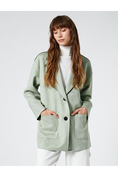 Koton Blazer Jacket Suite Look Buttoned Pocket Detailed