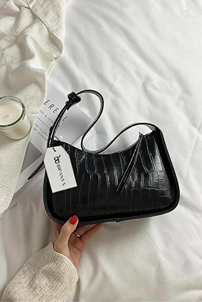 Bipanya حقيبة كتف نسائية باغيت منقوشة من جلد التمساح BP-4744O