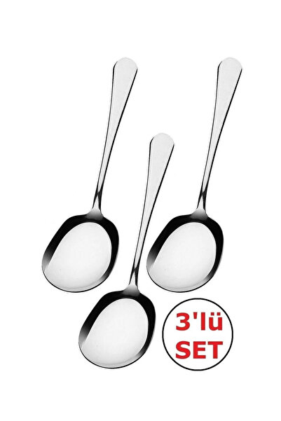 Veliday 3 Adet Çelik Servis Kaşık 21 Cm - Sunum Servis Kaşığı