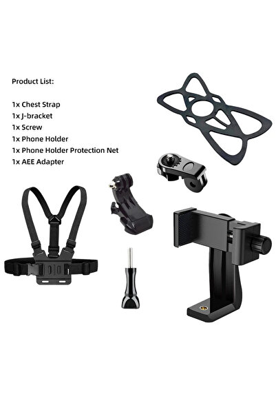 Choice حامل هاتف على الصدر 6 في 1 باللون الأسود لهواتف iPhone والهواتف الذكية...