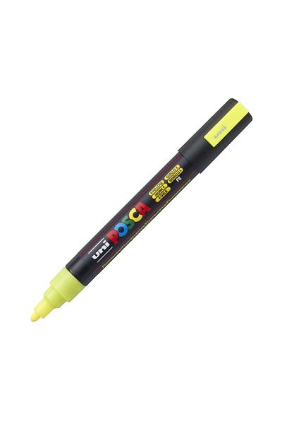 Uni Pc-5M Posca Marker - 1.8-2.5 mm Fluorescent Yellow F2 Painting Marker