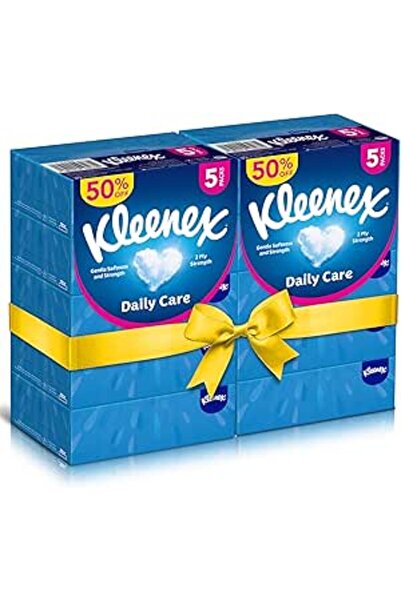Kleenex مناديل العناية اليومية للوجه - عبوة من 10 علب، 120 ورقة × طبقتين