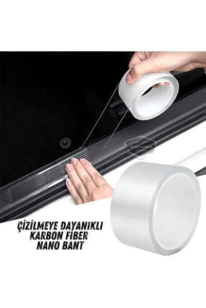 Genel Markalar Üniversal Araç İçi Şeffaf Kapı Eşik Bandı Arka Tampon Eşiği Ko...