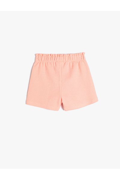 Koton Cotton Shorts with Elastic Waist Textured Label Detail