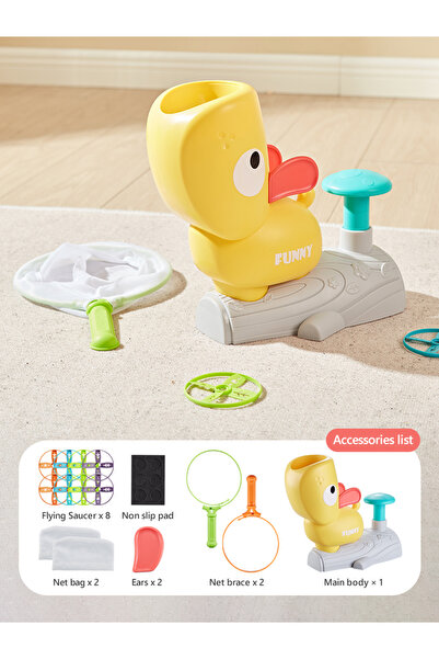 Choice قاذفة أقراص هوائية صفراء، ألعاب أطفال، ألعاب داخلية وخارجية، آلة تحليق، قرص طائر، صحن، قدم