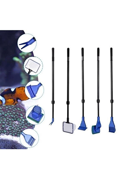 Twin Store مجموعة تنظيف خزان حوض السمك 5 في 1، مجموعة العناية بسمكة ذهبية