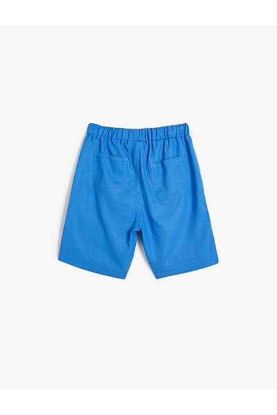 Koton Linen Shorts - Tie-Up Waist, Pocket Design