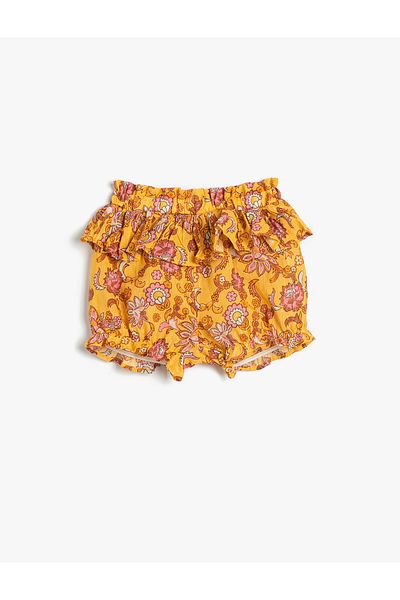 Koton Shorts Frilly Floral Cotton with Elastic Waist and Legs