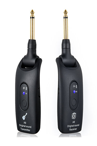 Soylu elektronik A9 Kablosuz Gitar Sistemi Alıcı Verici Şarjlı Elektro Gitar ...