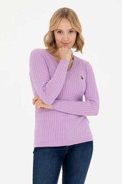 U.S. Polo Assn. Pulover de bază cu decolteu în V pentru femei