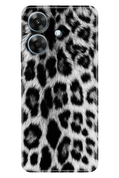 HİKİNG A41  Uyumlu Kılıf Hiking A41 6.52 inc Desenli Cover Silikon Siyah Kürk