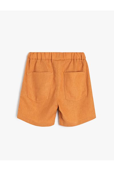 Koton Linen Shorts - Tie-Up Waist, Pocket Design