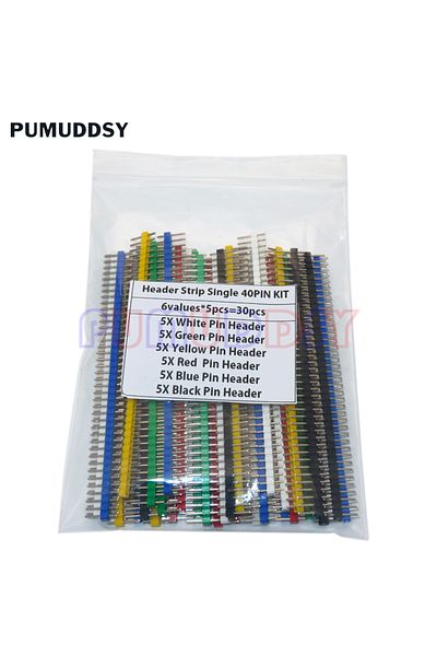 Choice 30PCS 40 Pin Breakable Pin Header 2.54mm Single Row Male Header Connector Kit PCB Pin Strip For A...