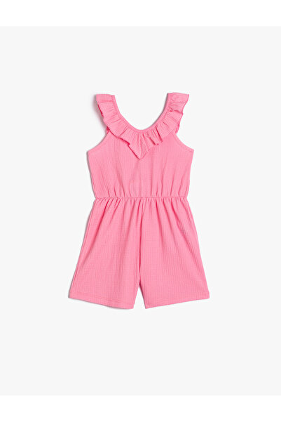 Koton Kombinéza s krátkými rukávy s volánem s texturou