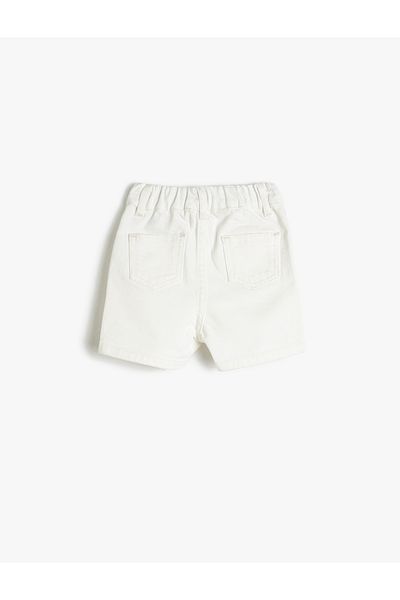Koton Denim Shorts with Pockets Cotton Elastic Waist