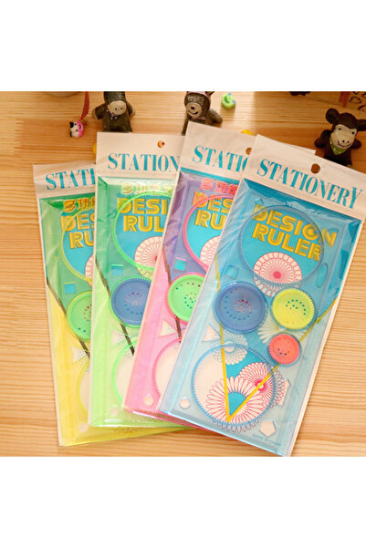 Choice مسطرة حلزونية عشوائية الألوان، مجموعة مسطرة سحرية، قالب رسم حلزوني هند...