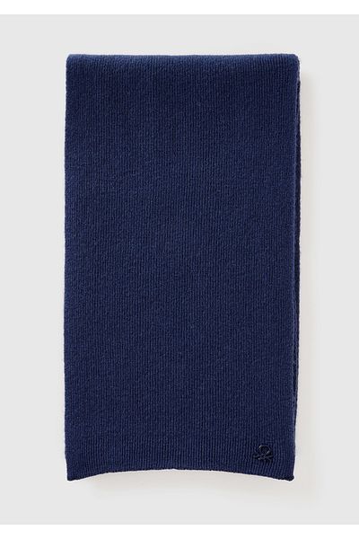 United Colors of Benetton Eșarfă detaliată cu logo bleumarin pentru băiat