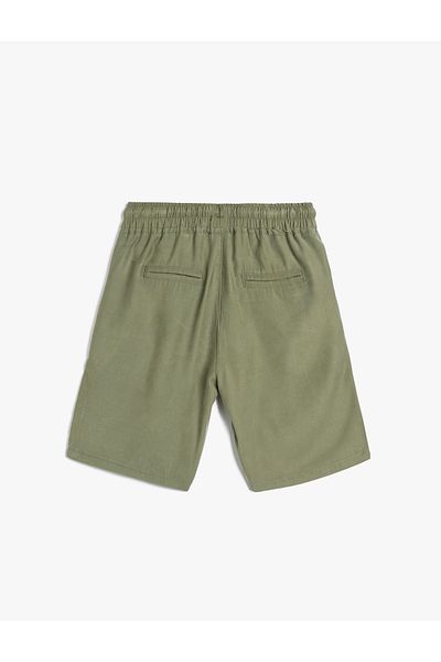 Koton Rayon Fabric Shorts - with Waist Tie and Pockets