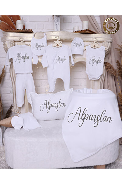 yzc home size dair... E144 İsme özel İsimli Baskılı Bebek 10lu Beyaz Hastane ...