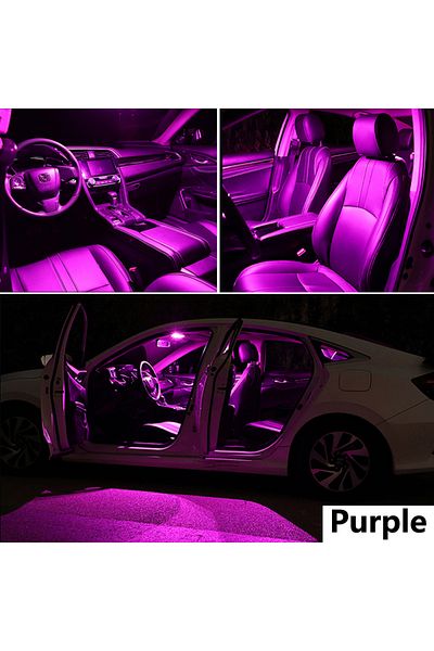 Choice S211 Estate - 28PCS purple Complete LED Bulb Interior Dome Foot Door Plate Light Kit For Mercedes Be