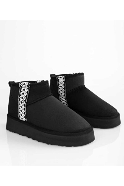 İncimoda Μίνι σουέντ χειμερινές μπότες και μποτάκια με γούνα από στρας