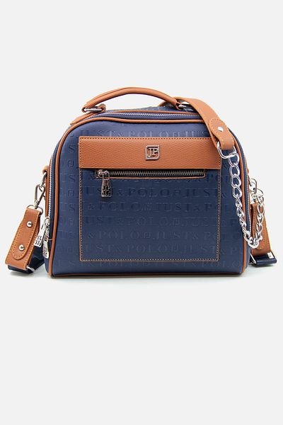 Just Polo Petrol Blue New Season Medium Size 4 Compartment Women's Shoulder and Crossbody Bag 24x29cm PBU4025