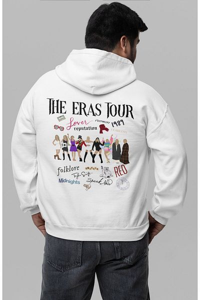 Fuddy Moda Hanorac cu glugă cu imprimeu pe spate unisex Taylor Swift Eras Tour și hanorac supradimensionat