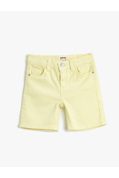 Koton Kot Şort Basic Cepli Pamuklu Beli Ayarlanabilir Lastikli