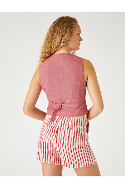 Koton Γιλέκο τσέπης Blend από λινό