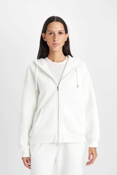 DeFacto C1809 Hooded Zippered Pocket Sweatshirt Cardigan