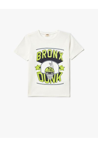 Koton Tricou cu mânecă scurtă cu imprimeu baschet - Gât crew