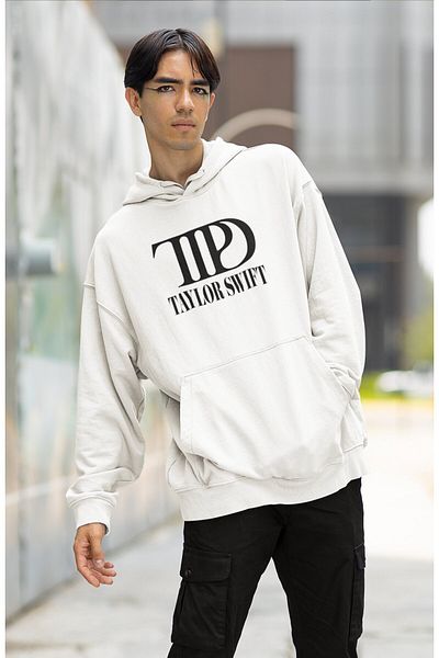 Fuddy Moda Unisex TTPD Taylor Swift φούτερ με κουκούλα με στάμπα στην πλάτη, φούτερ με κουκούλα με στάμπα Taylor Swift