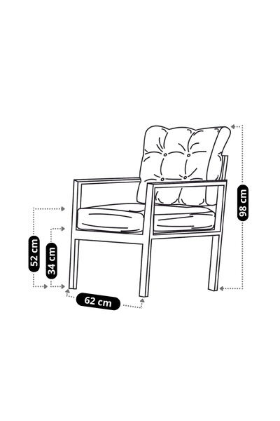 UFUK HOME Miray Berjer Bahçe Takımı, Balkon Takımı, Balkon Bahçe Mobilyaları, Metal Çay Seti, Cafe Sandalye