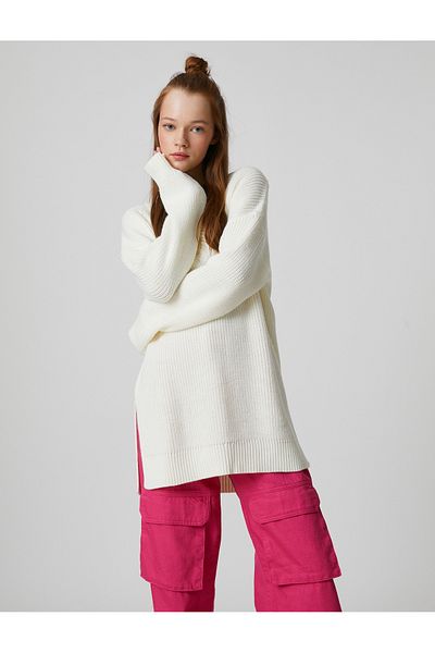 Koton Sweter oversize z dzianiny, z dekoltem w kształcie litery V, z długim rękawem